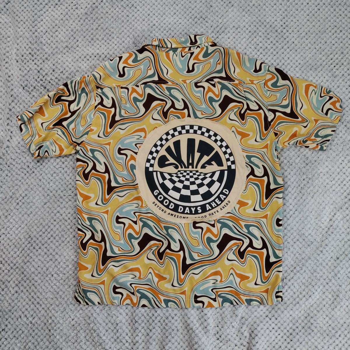 Poolside Pop Summer Shirt by Treasures Recreated - handmade upcycled lightweight summer shirt