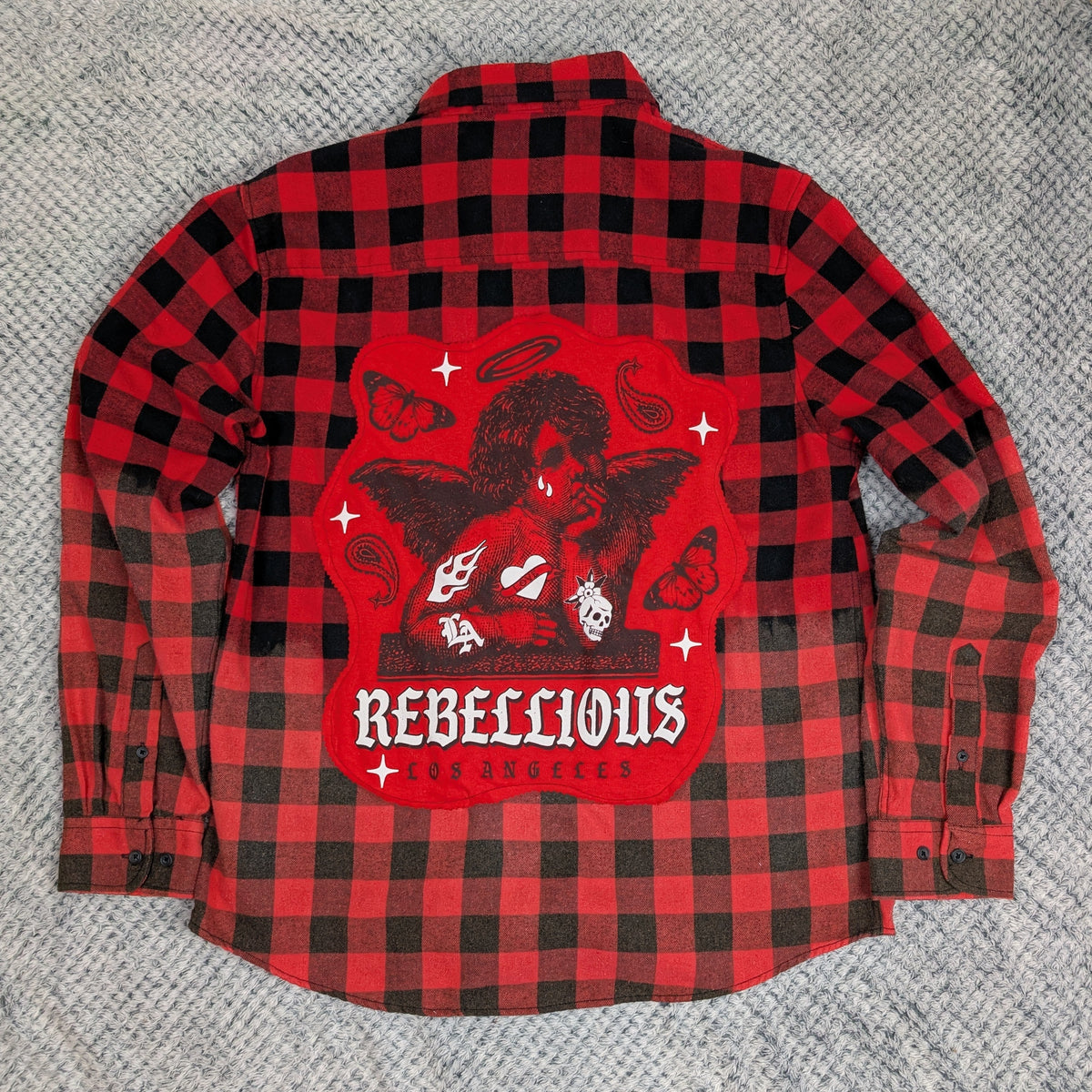 Y2K Thrift Flip Flannel handmade upcycled flannel size L by Treasures Recreated
