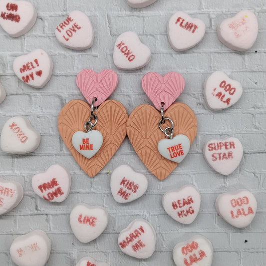 Conversation Heart Charm Earrings