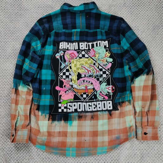 Dopamine Closet Flannel handmade upcycled flannel size L by Treasures Recreated