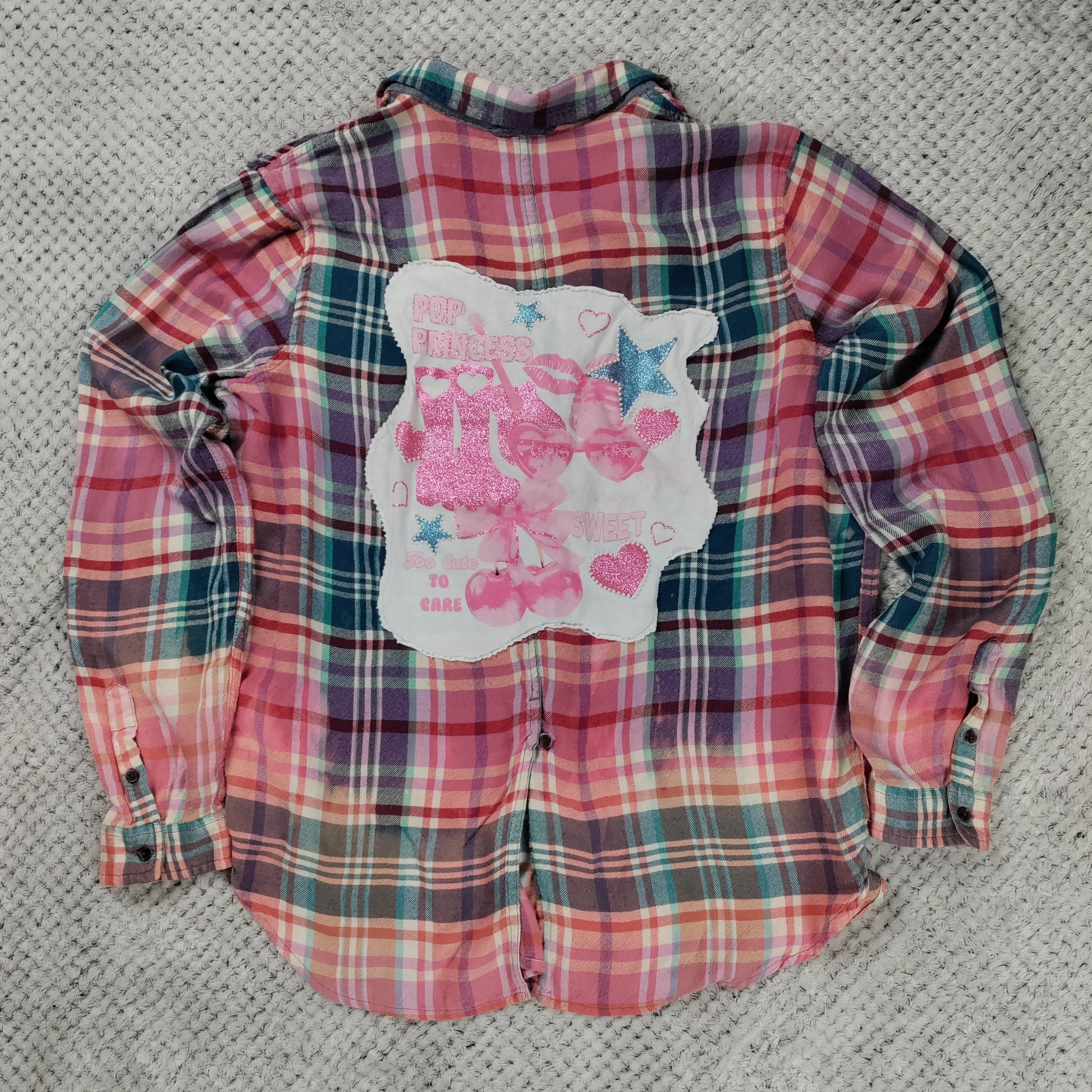 Weekend Market Flannel handmade upcycled flannel size XL by Treasures Recreated