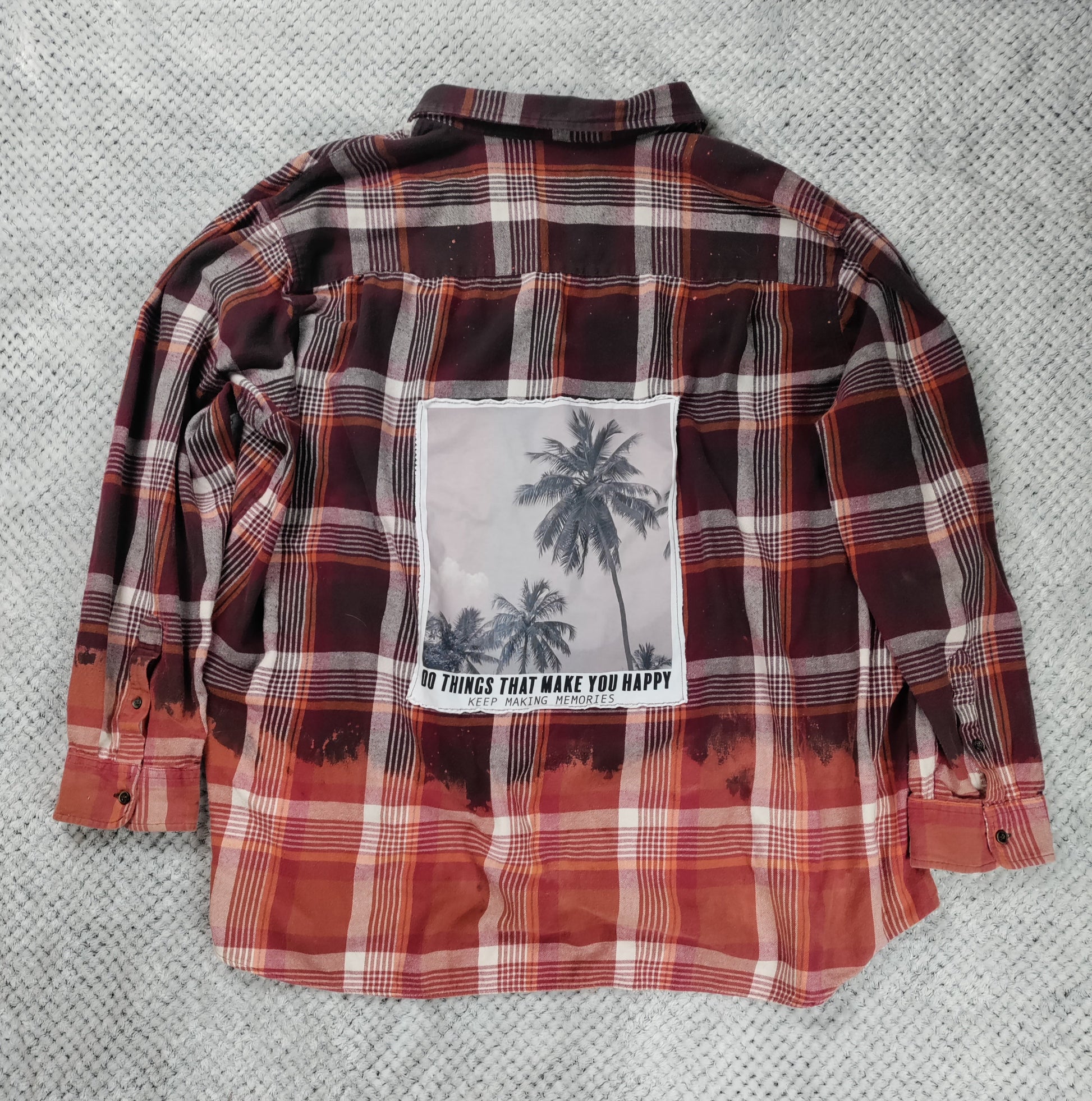 Neon Nostalgia Flannel handmade upcycled flannel size L by Treasures Recreated