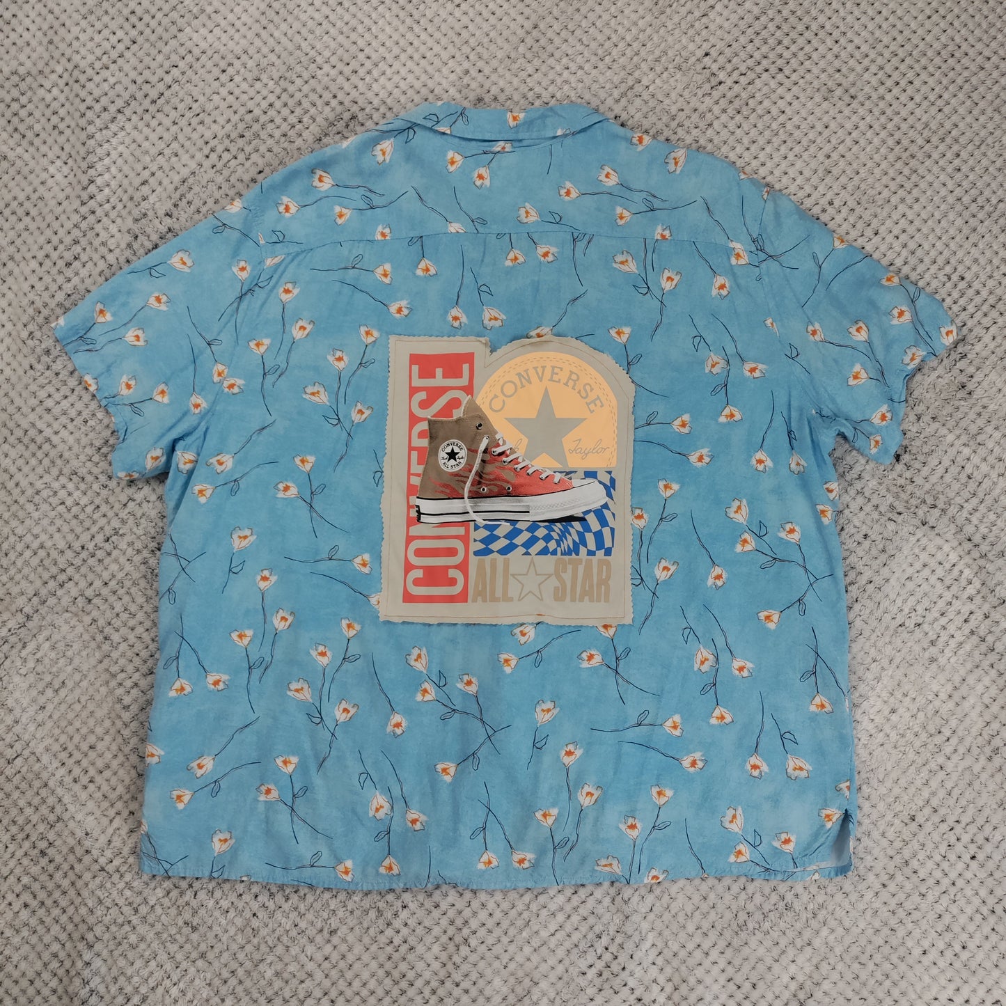 Checkerboard Summer Camp Shirt by Treasures Recreated - handmade upcycled lightweight summer shirt