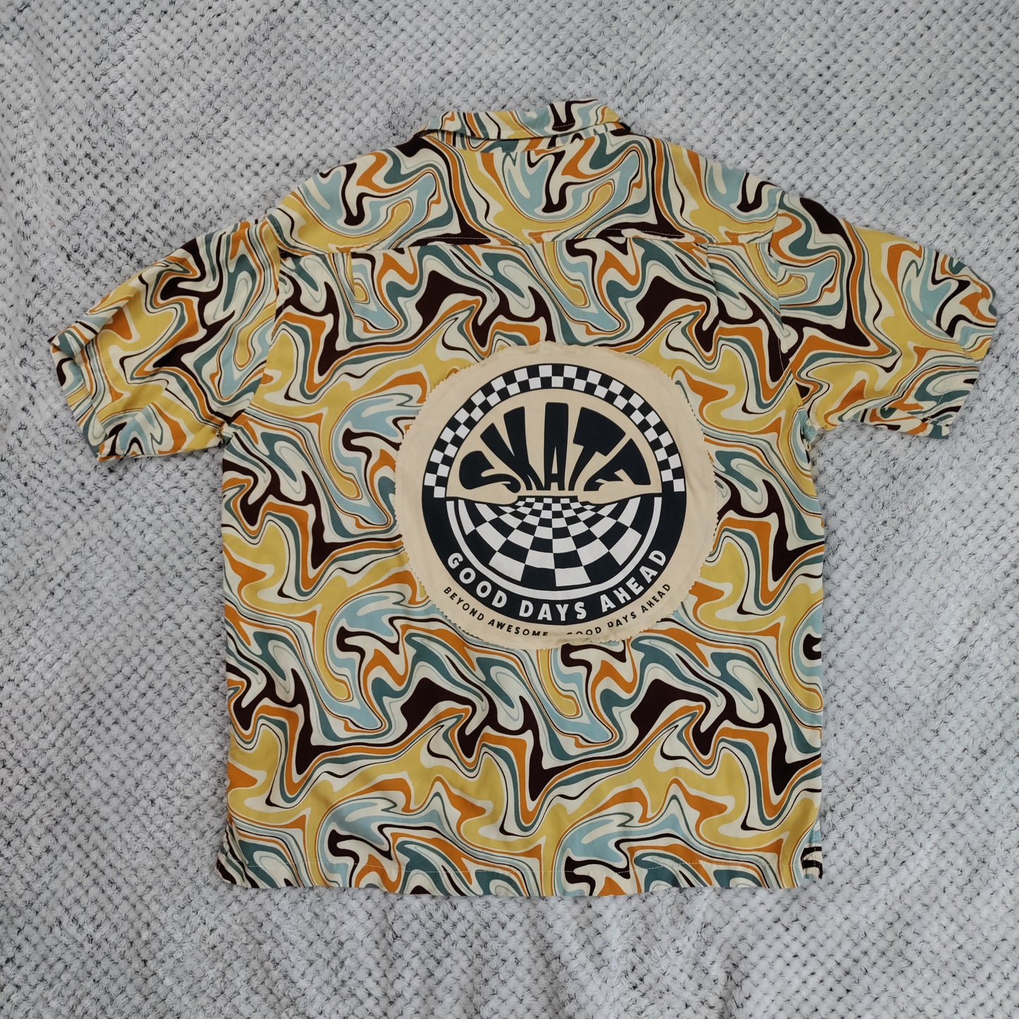 Poolside Pop Summer Shirt by Treasures Recreated - handmade upcycled lightweight summer shirt
