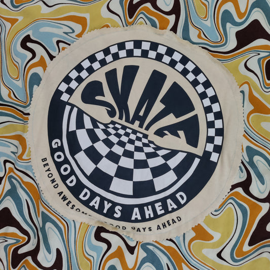 Circular logo with 'Good Days Ahead' text on a marbled background
