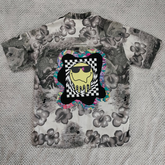 Retro Picnic Upcycled Camp Shirt by Treasures Recreated - handmade upcycled lightweight summer shirt