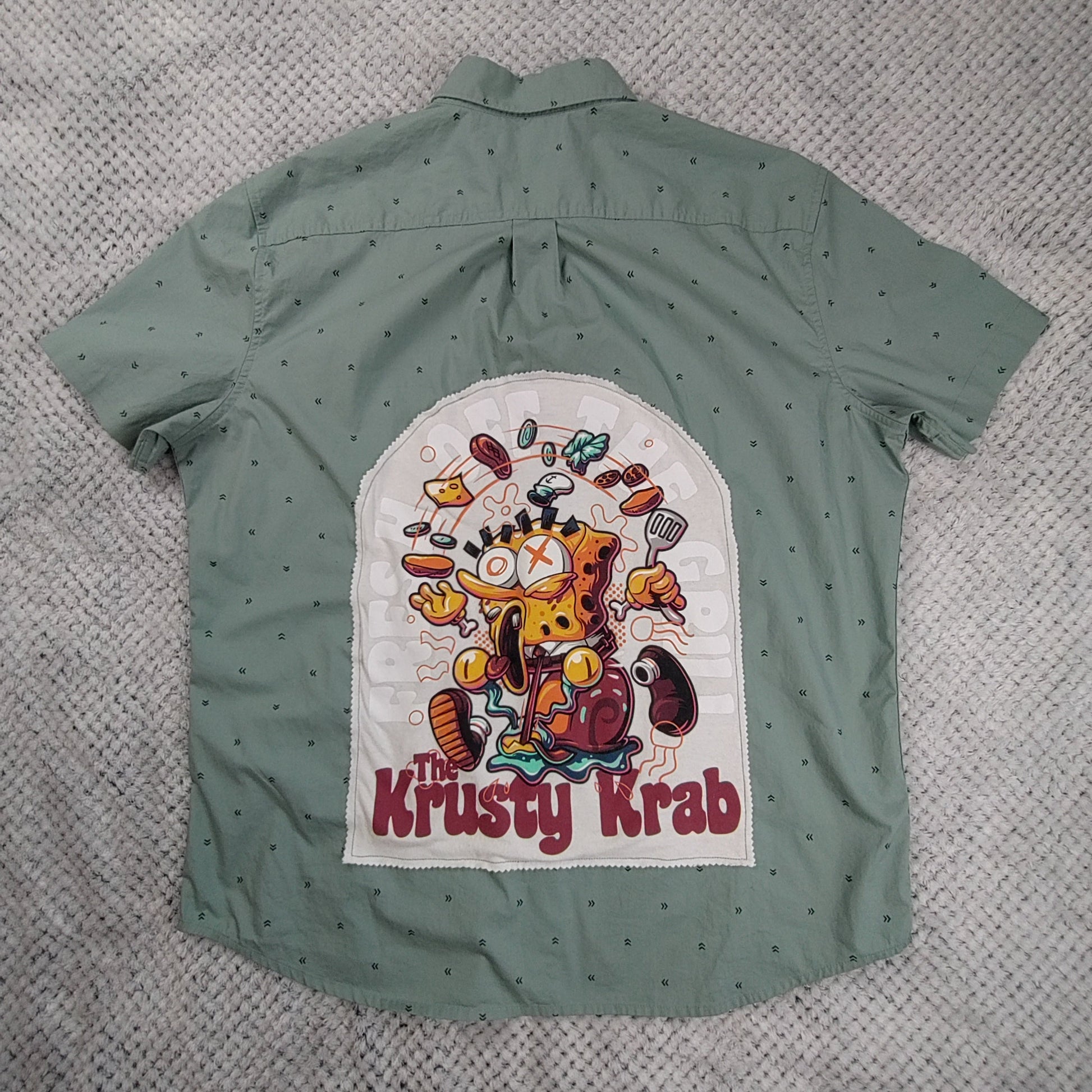 One-of-One Summer Statement Shirt by Treasures Recreated - handmade upcycled lightweight summer shirt