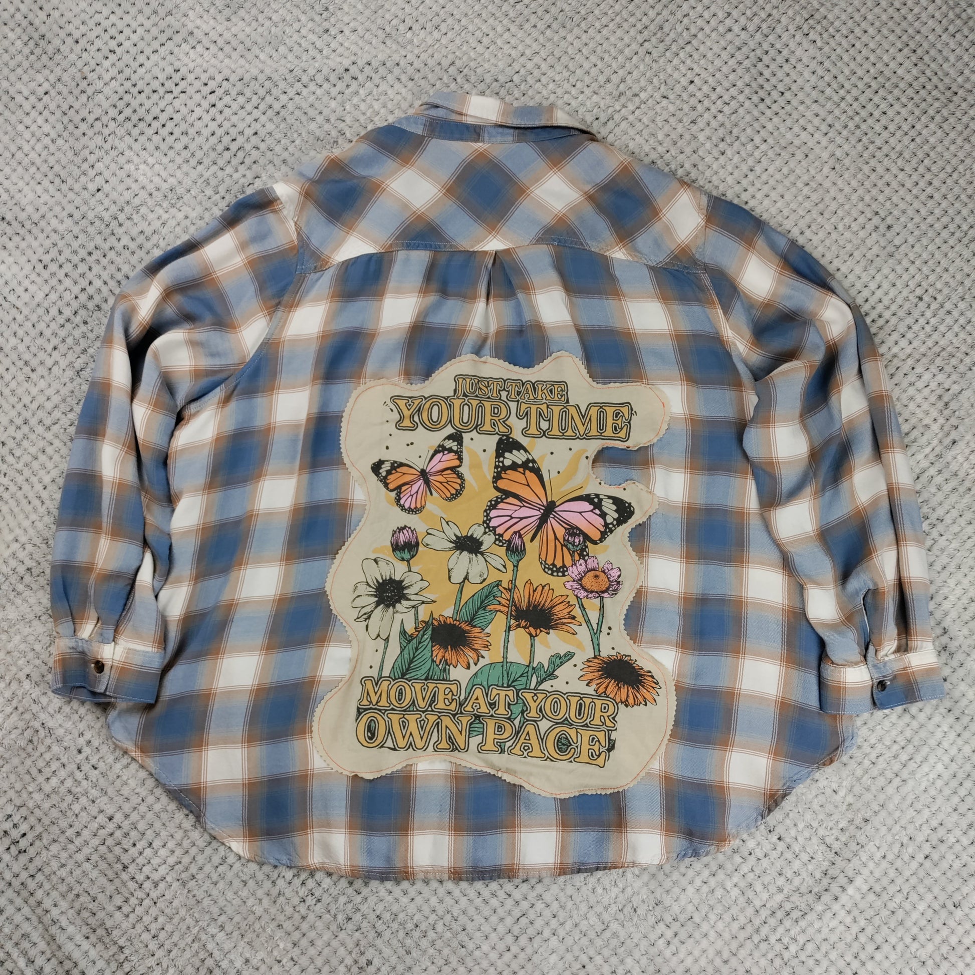 Candy Plaid Flannel handmade upcycled flannel size 4X by Treasures Recreated