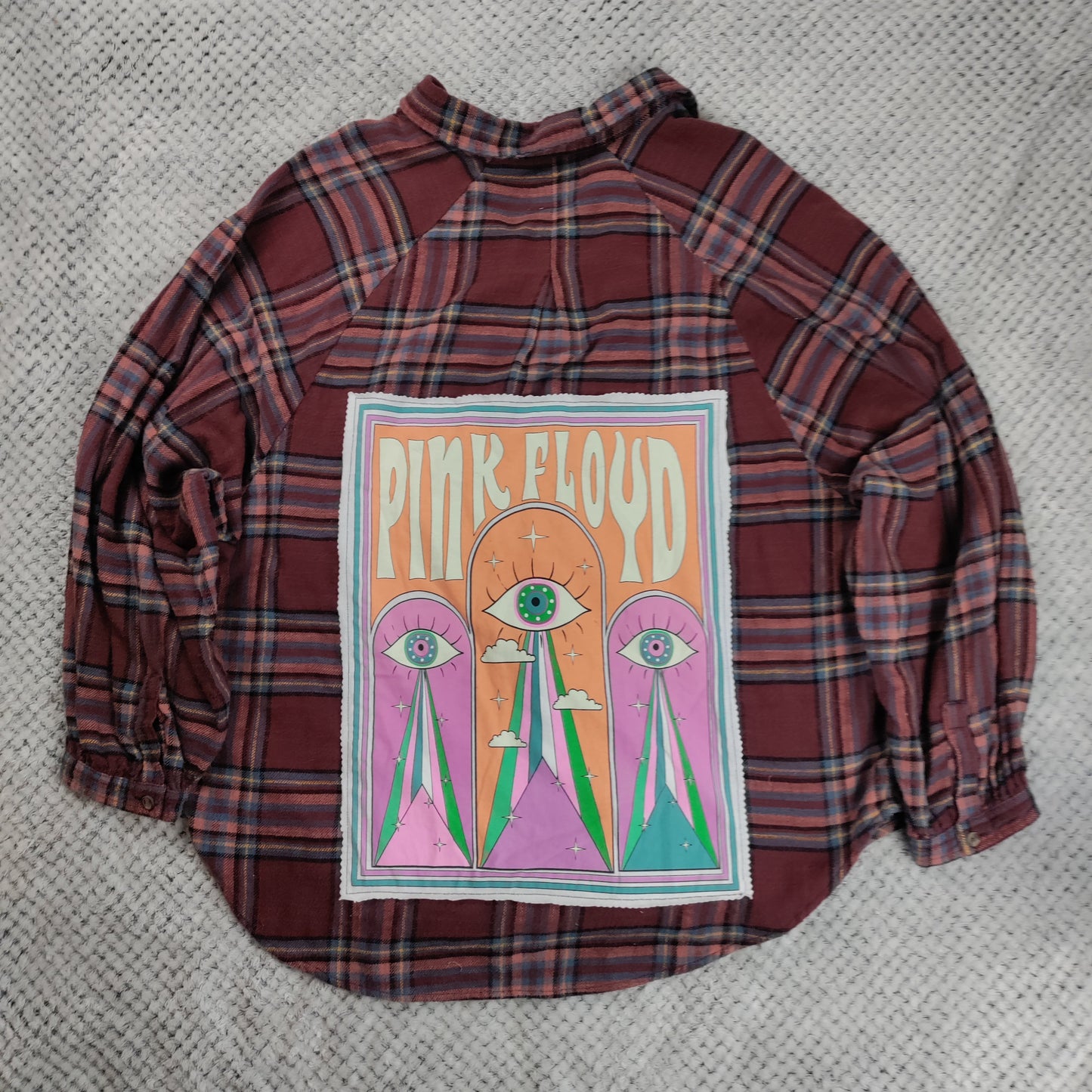 Graphic Tee Mashup Flannel handmade upcycled flannel size 3X by Treasures Recreated