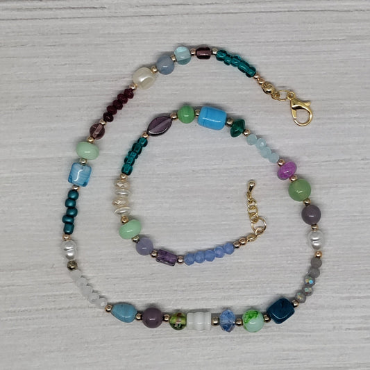 Cotton Candy Skies Beaded Necklace