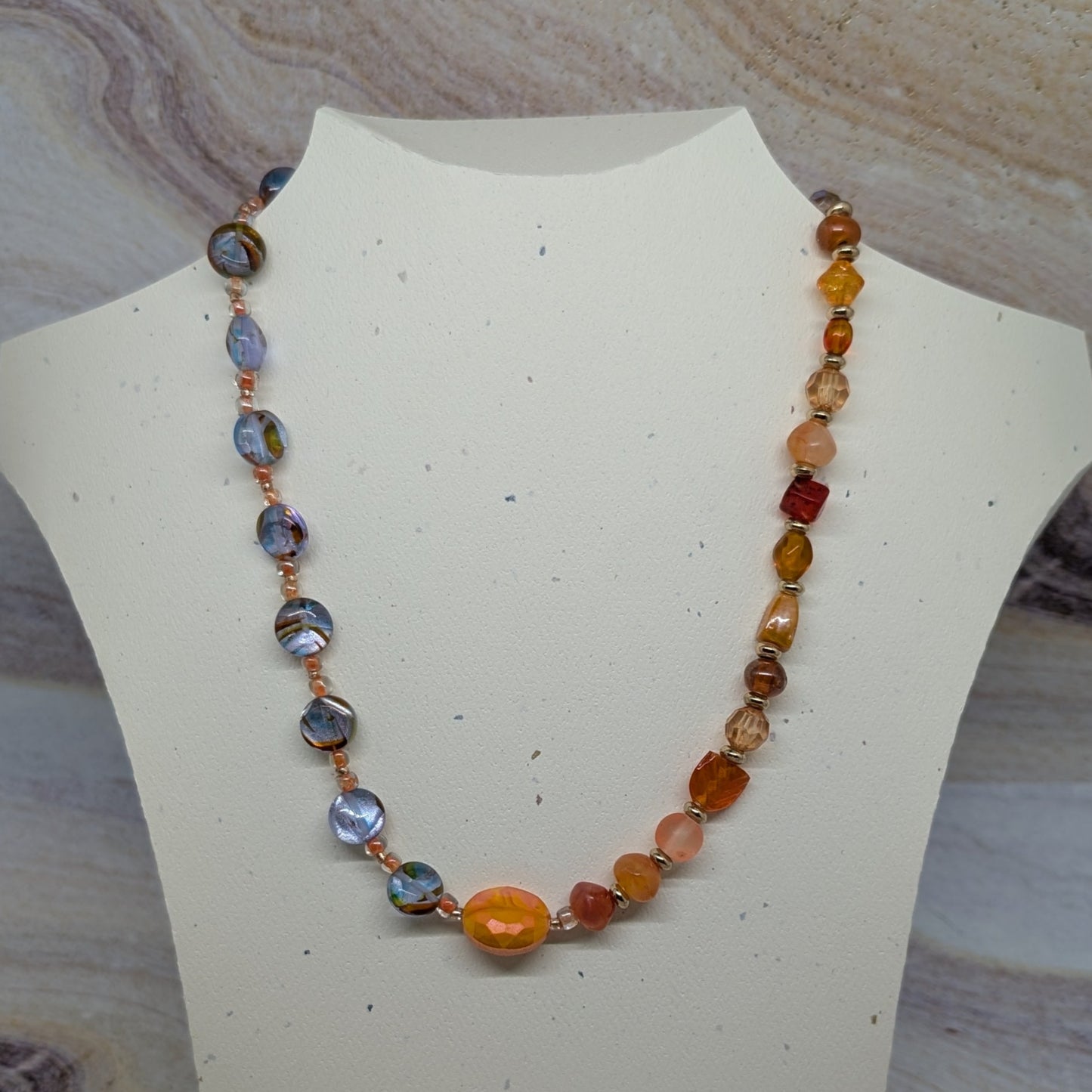 Autumn Glow Beaded Necklace