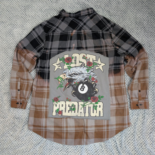 Retro Street Bloom Flannel handmade upcycled flannel size XL by Treasures Recreated