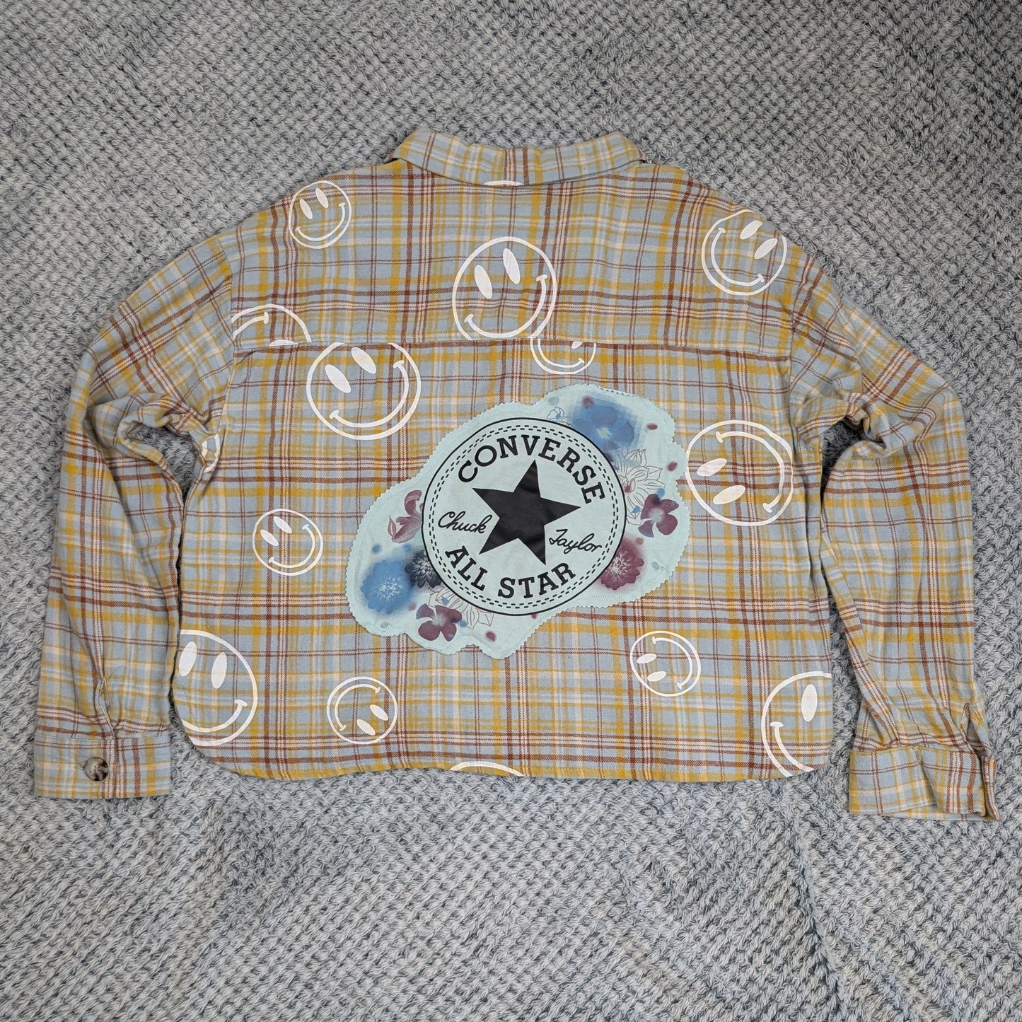 Moody Plaid Rework Flannel handmade upcycled flannel size 2X by Treasures Recreated
