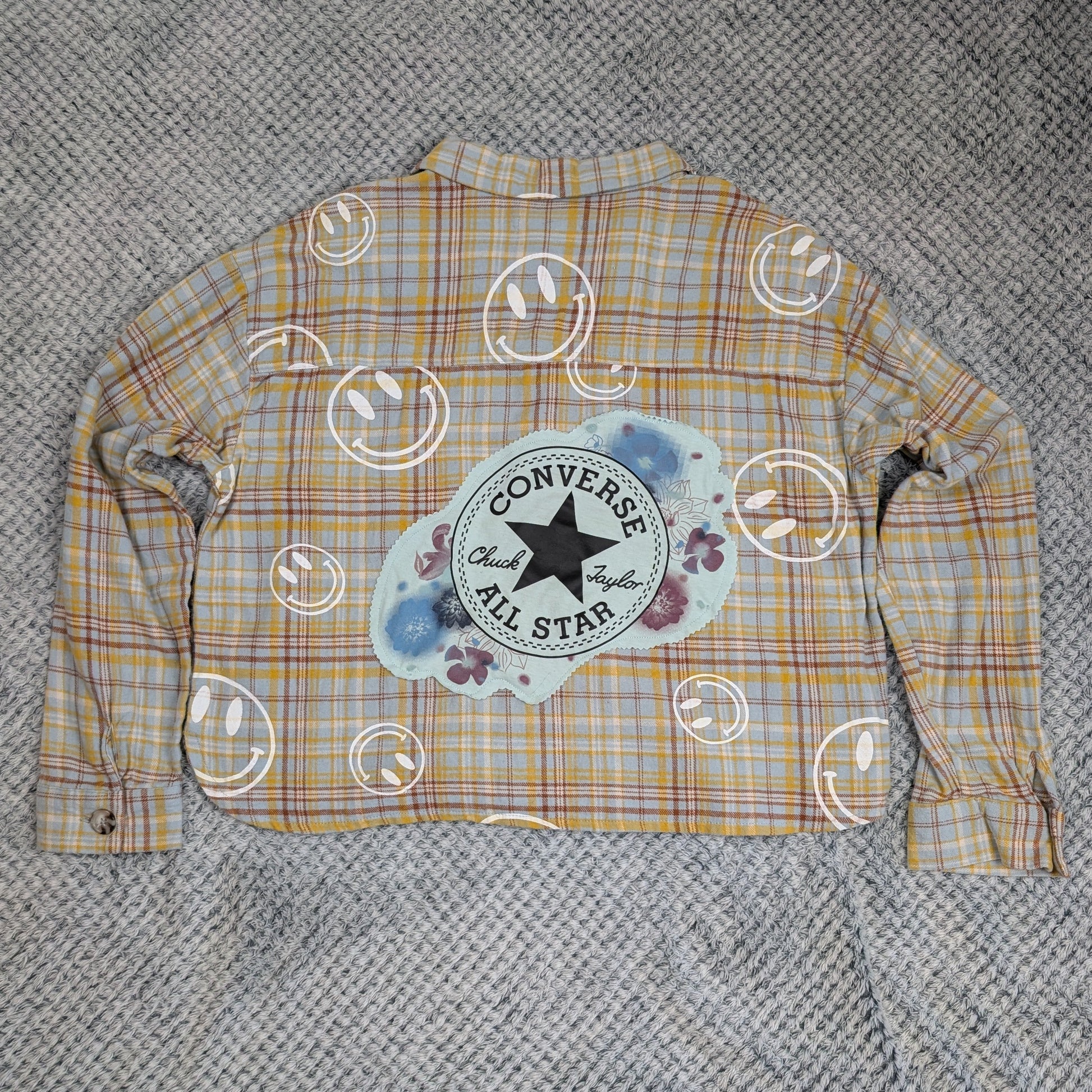 Moody Plaid Rework Flannel handmade upcycled flannel size 2X by Treasures Recreated