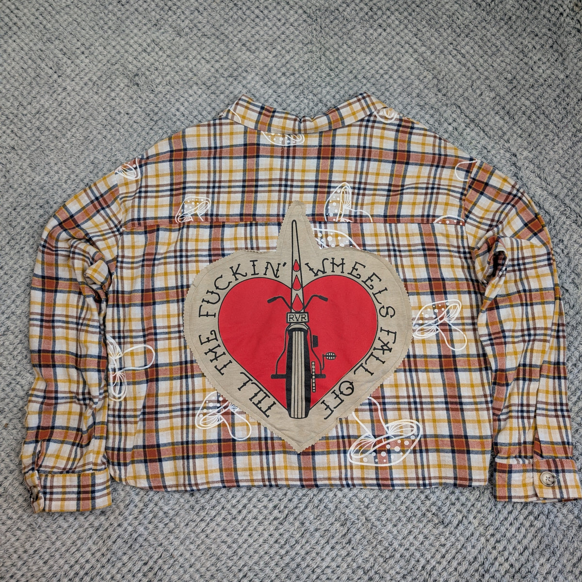 Sunset Thrift Flip Flannel handmade upcycled flannel size XL by Treasures Recreated