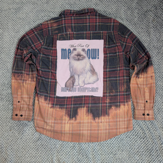 Skater Girl Flannel handmade upcycled flannel size M by Treasures Recreated
