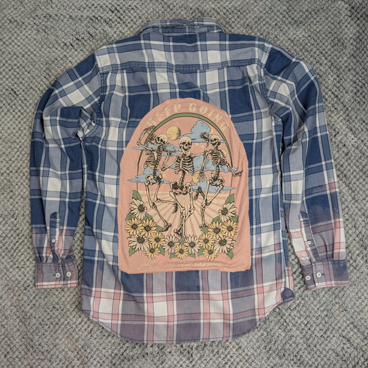 Cottagecore Clash Flannel handmade upcycled flannel size 4X by Treasures Recreated