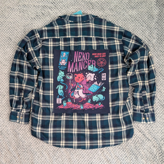 Recycled Rockstar Flannel handmade upcycled flannel size 3X by Treasures Recreated