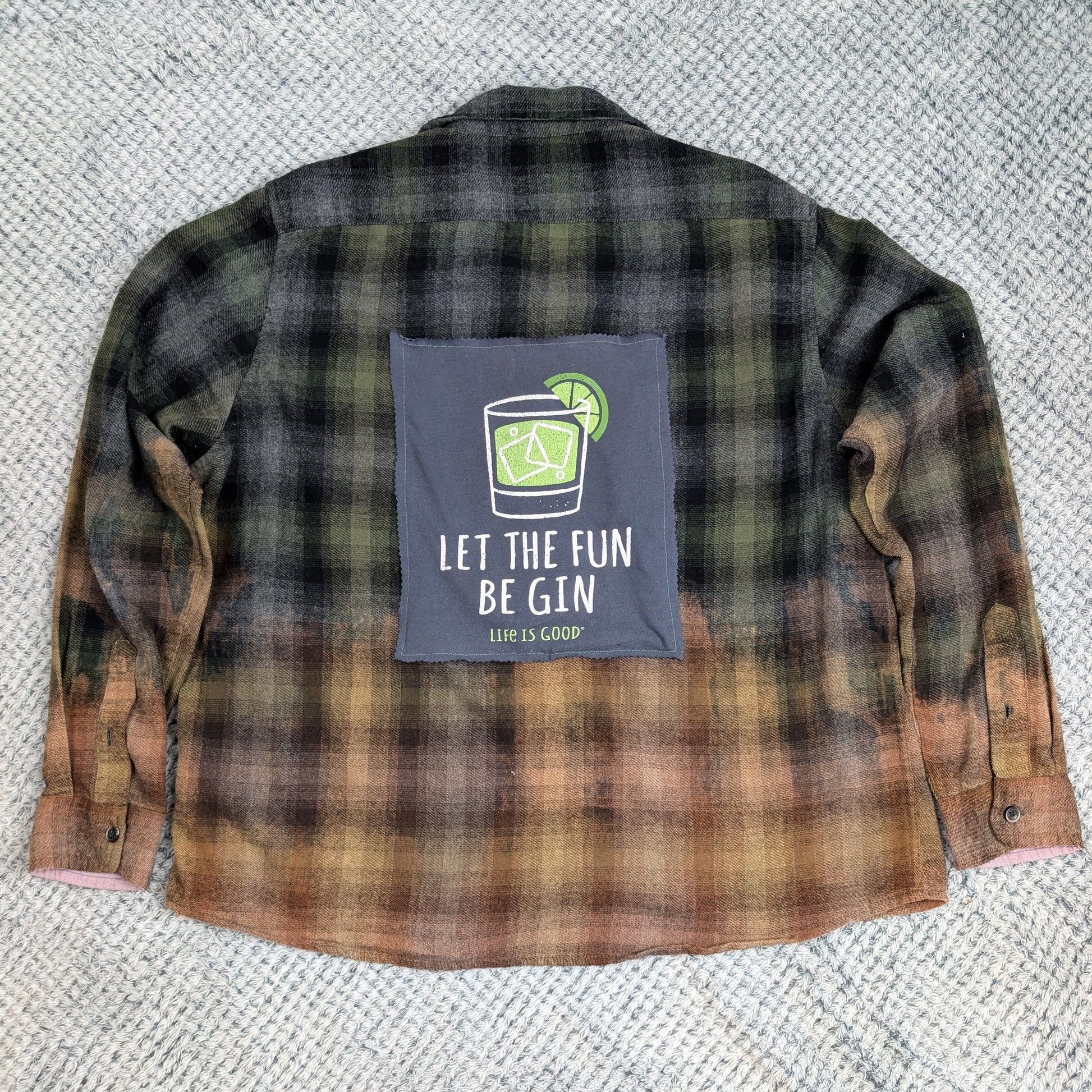 Market Day Flannel handmade upcycled flannel size M by Treasures Recreated