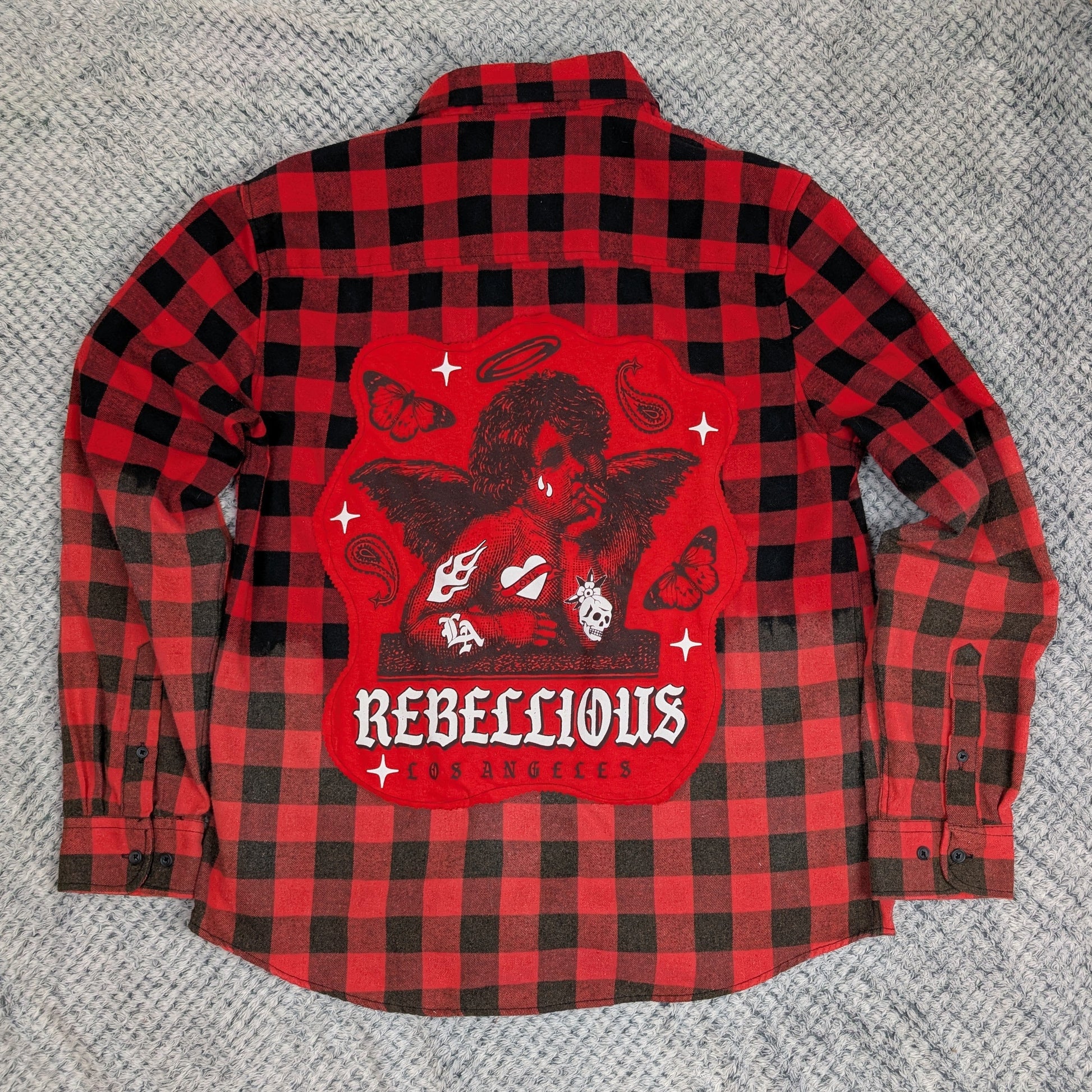 Y2K Thrift Flip Flannel handmade upcycled flannel size L by Treasures Recreated
