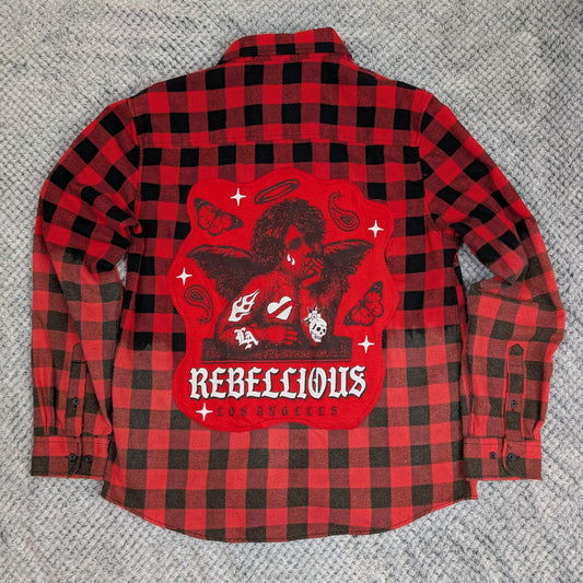 Y2K Thrift Flip Flannel handmade upcycled flannel size L by Treasures Recreated