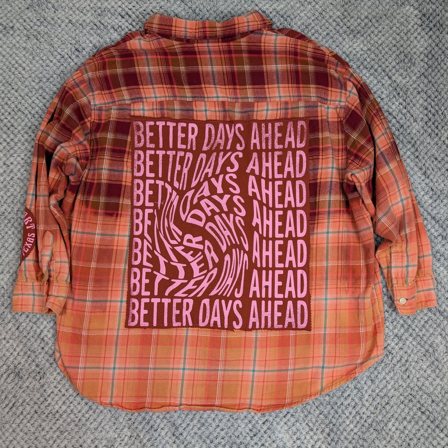 Checkerboard Daydream Flannel handmade upcycled flannel size L by Treasures Recreated