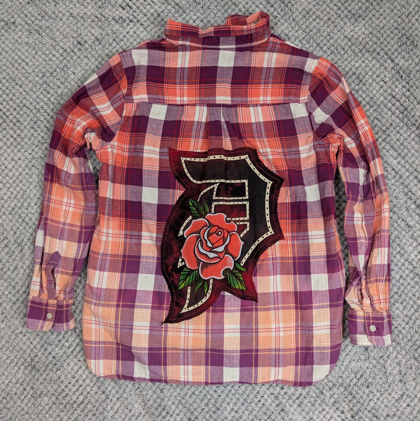 Rose Riot Reworked Flannel handmade upcycled flannel size M by Treasures Recreated